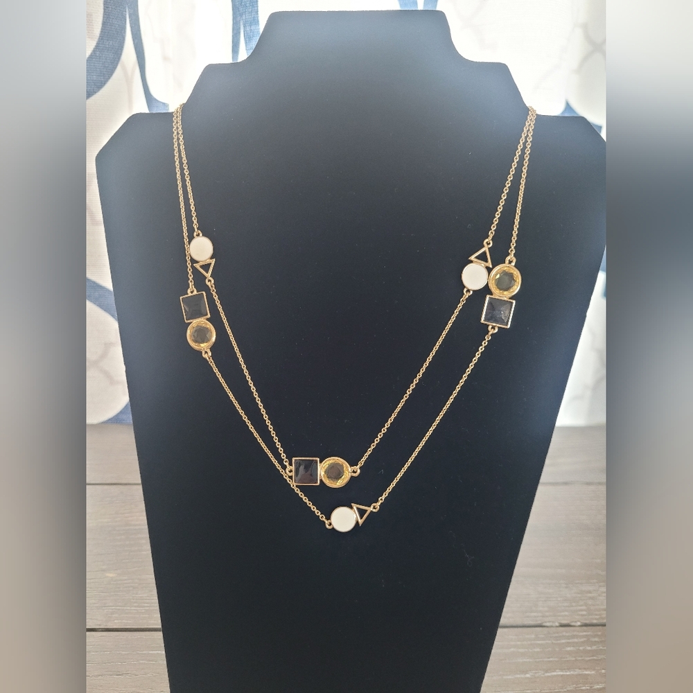 KATE SPADE gold tone Ipanema Tile station scattered necklace